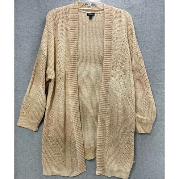 Torrid Butter Cream Chunky Open Front Cardigan Size 2X - Picture 2 of 6